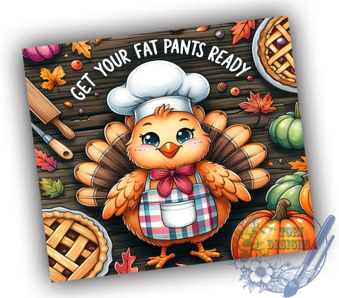 Thanksgiving Tumbler, Cute Turkey Design, 20oz Sublimation, Fall Drinkware, Turkey Wrap, Holiday Tumblers, Thanksgiving Decor, Festive Drinkware Sublimation ToriDesigns 