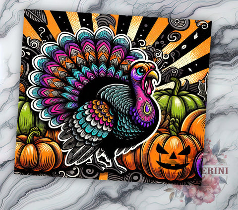 Thanksgiving Tumbler, Turkey Talk, Fall Decor, Sublimation Wrap, 20oz Tumbler, Pumpkin Decor, Holiday Drinkware Sublimation Li Zamperini 