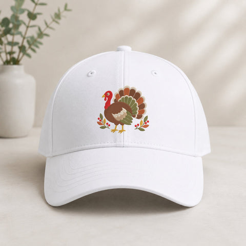 Thanksgiving Turkey Embroidery Design – Fall Turkey Machine Embroidery File, Autumn Harvest Bird with Leaves and Berries Embroidery/Applique DESIGNS PatternFeed8 