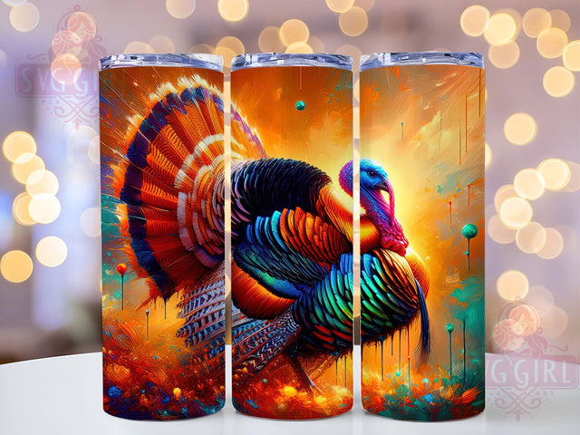 Thanksgiving Turkey Harvest Tumbler, Fall Harvest Wrap, 20oz Sublimation Design, Autumn Turkey Drinkware, Rustic Thanksgiving Wrap, Seasonal Holiday Tumbler, Festive Turkey Design Sublimation SvggirlplusArt 