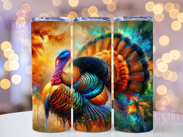 Thanksgiving Turkey Harvest Tumbler, Fall Harvest Wrap, 20oz Sublimation Design, Autumn Turkey Drinkware, Rustic Thanksgiving Wrap, Seasonal Holiday Tumbler, Festive Turkey Design Sublimation SvggirlplusArt 