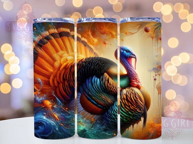 Thanksgiving Turkey Harvest Tumbler, Fall Harvest Wrap, 20oz Sublimation Design, Autumn Turkey Drinkware, Rustic Thanksgiving Wrap, Seasonal Holiday Tumbler, Festive Turkey Design Sublimation SvggirlplusArt 
