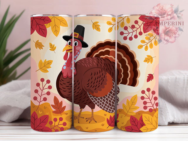 Thanksgiving Turkey Harvest Tumbler, Fall Wrap, 20Oz Tumbler, Sublimation Design, Harvest Vibes, Gobble Gobble, Autumn Feast Sublimation Li Zamperini 