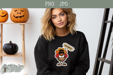 Thanksgiving Turkey Holding a Sign I'm Stuffed Thanksgiving cute Turkey for kid shirt turkey tumbler mug and tote design for Thanksgiving Sublimation Willow Paige Farms 