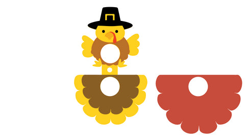 Thanksgiving Turkey Layered SVG File - Sucker & Lollipop Holder SVG Raschel Hanamaika'i Designs 