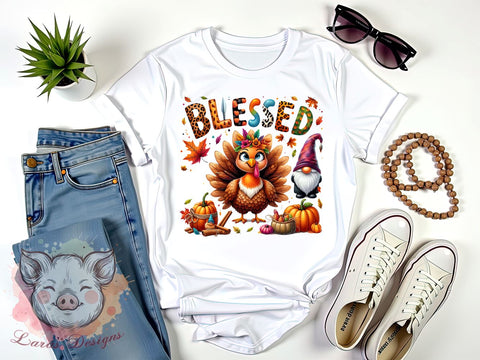 Thanksgiving Turkey PNG, Pumpkin Decor, Blessed Design, Fall Art, Sublimation Download, Holiday Crafts, Thanksgiving Gifts, Digital Art Sublimation Lara' s Designs 