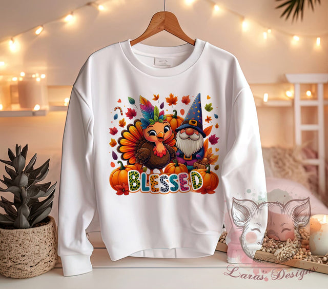 Thanksgiving Turkey PNG, Pumpkin Decor, Blessed Design, Fall Art, Sublimation Download, Holiday Crafts, Thanksgiving Gifts, Digital Art Sublimation Lara' s Designs 