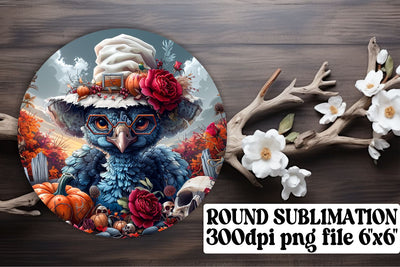 Thanksgiving Turkey Round Design Fall Sublimation PNG Sublimation afrosvg 
