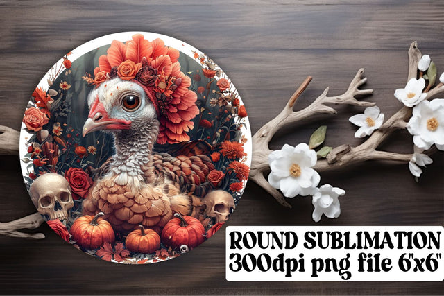 Thanksgiving Turkey Round Design PNG Sublimation afrosvg 