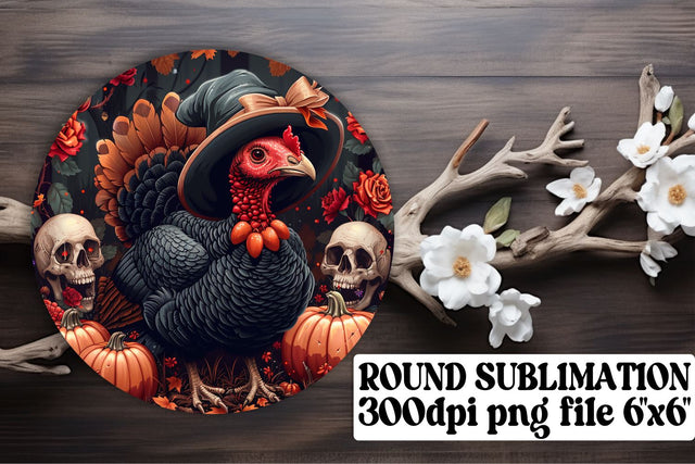 Thanksgiving Turkey Round Design Sublimation PNG Sublimation afrosvg 