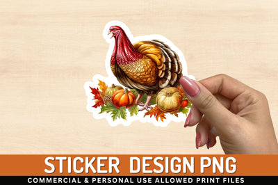 Thanksgiving turkey Sticker Design Sublimation Regulrcrative 