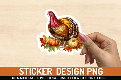 Thanksgiving turkey Sticker Design Sublimation Regulrcrative 