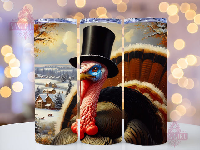 Thanksgiving Turkey Tumbler Wrap, Thanksgiving Sublimation Design, Thankful Tumbler Png Downloads, 20oz Skinny Sublimation Tumbler Designs Sublimation SvggirlplusArt 