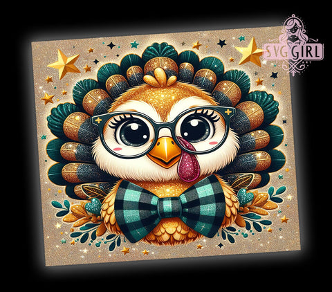 Thanksgiving Turkey Wrap, Cute Fall Tumbler, 20oz PNG Design, Fall Sublimation Art, Holiday Tumbler Graphics, Thanksgiving Decor, Seasonal Tumbler Design, Autumn PNG File Sublimation SvggirlplusArt 
