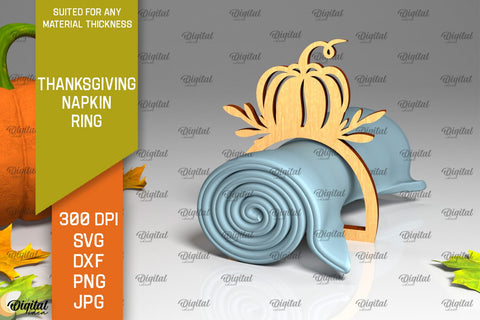 Thanksgiving Wooden Napkin Rings Laser Cut Bundle SVG Evgenyia Guschina 