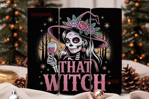 That Witch Halloween Tumbler Wrap Sublimation DesignSVG 