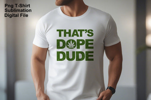 That's Dope Dude - Cannabis Leaf Grunge T-shirt Sublimation Sublimation Karma Genie Graphics 