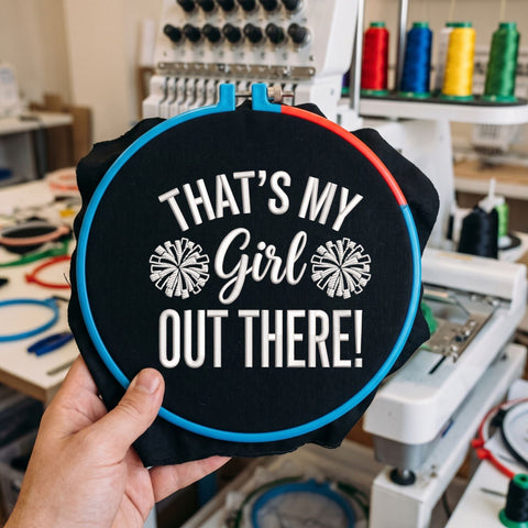 That's My Girl Out There Embroidery Design – Cheer Mom Pom Poms Cheerleading Machine Embroidery File Embroidery/Applique DESIGNS PatternFeed8 