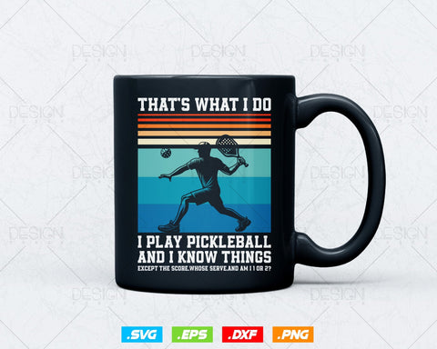 That's What I Do I Play Pickleball Svg Png Files, Paddles Paddleball Clipart T shirts Mug Retro Vintage Design, Instant Download SVG DesignDestine 