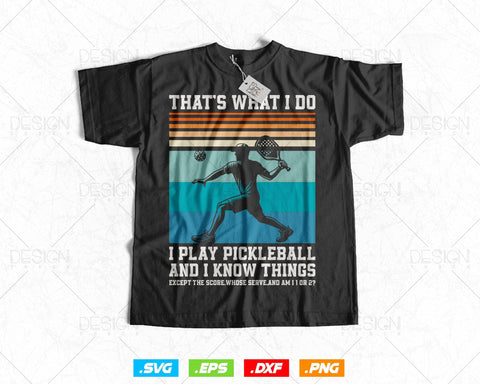 That's What I Do I Play Pickleball Svg Png Files, Paddles Paddleball Clipart T shirts Mug Retro Vintage Design, Instant Download SVG DesignDestine 