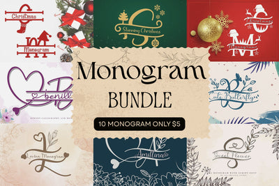 The 10 in 1 Monogram Font Bundle Font AEN Creative Store 