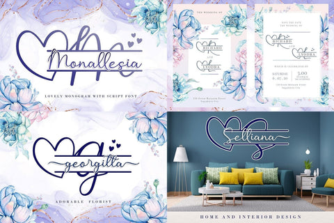 The 10 in 1 Monogram Font Bundle Font AEN Creative Store 