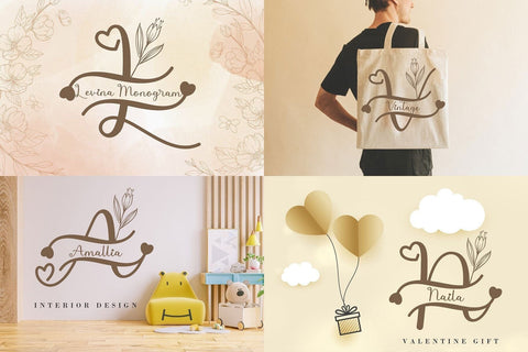 The 10 in 1 Monogram Font Bundle Font AEN Creative Store 