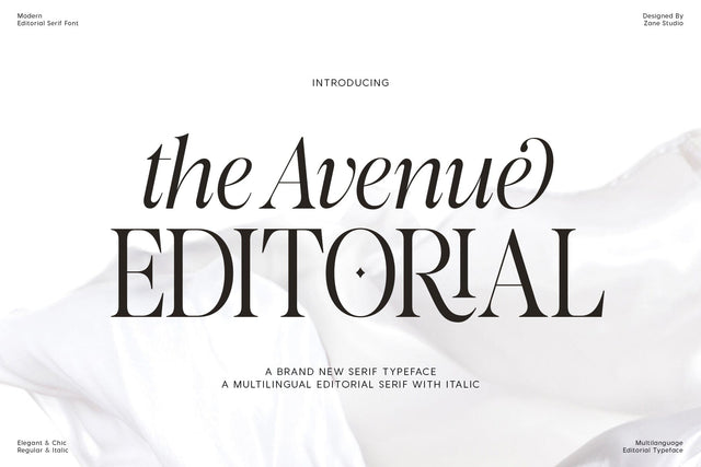 The Avenue Editorial Font Zane Studio55 