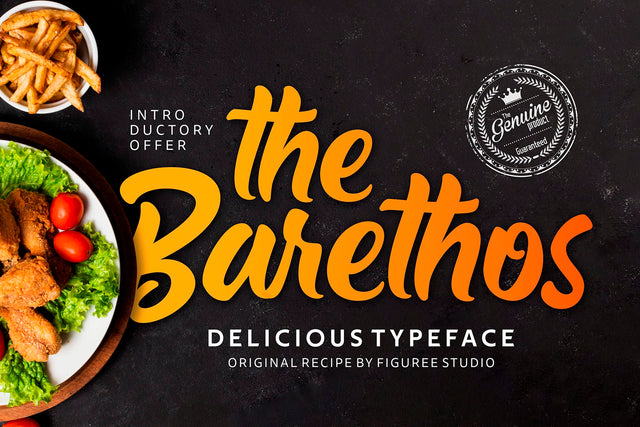 The Barethos - Delicious Script Font Font Mozzatype 
