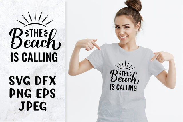The beach is calling SVG. Funny summer quote shirt design SVG LaBelezoka 