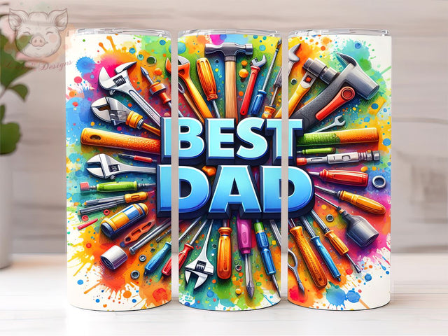 The Best Dad 20oz Tumbler Png, Straight & Tapered Tumbler Png, Best Dad Tumbler Png, Digital Download PNG Sublimation Lara' s Designs 
