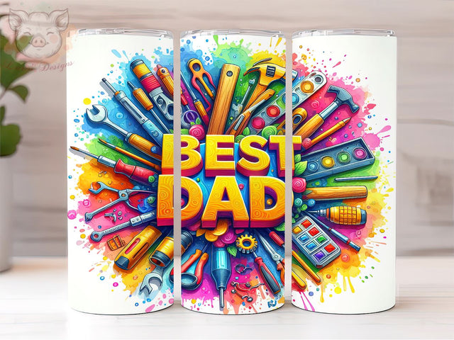 The Best Dad 20oz Tumbler Png, Straight & Tapered Tumbler Png, Best Dad Tumbler Png, Digital Download PNG Sublimation Lara' s Designs 