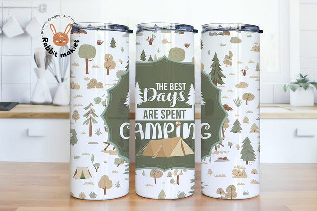 The Best Days Are Spent Camping 20oz Skinny Tumbler Sublimation Design Templates, Camper Life PNG, Camping PNG, Camping Life Tumbler Png Downloads Sublimation Rabbitmakies 