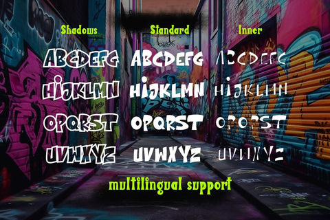 The Bolder Shadows - 3d Layered Graffiti Font Font Mozzatype 