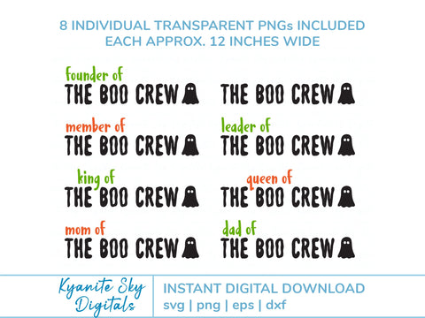 The Boo Crew SVG Halloween titles with ghost SVG Kyanite Sky Digitals 