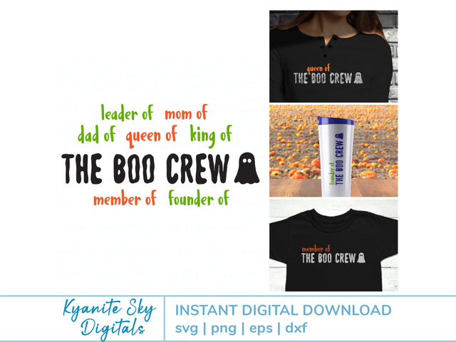 The Boo Crew SVG Halloween titles with ghost SVG Kyanite Sky Digitals 