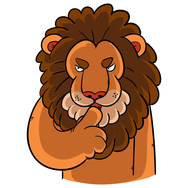 The cartoon lion gives a shushing gesture SVG naemmiah021 