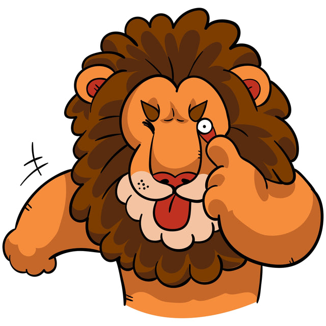 The cartoon lion makes a taunting face SVG naemmiah021 