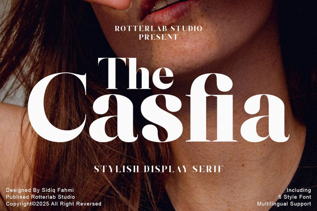 The Casfia - Elegant Serif Typeface Font Rotterlab studio 