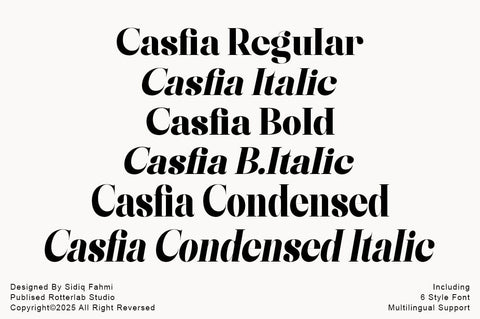 The Casfia - Elegant Serif Typeface Font Rotterlab studio 