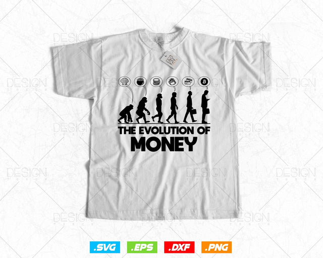 The Evolution of Money Bitcoin Crypto Currency BTC Vector T-shirt Design Png Svg Files, Cryptocurrency Blockchain Dogecoin Svg File SVG DesignDestine 