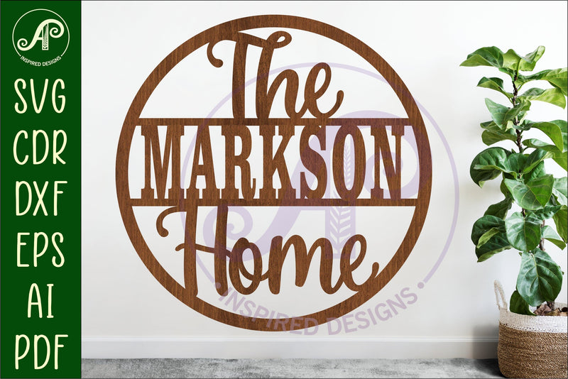 The Family Home name wall art sign, SVG personalized SVG APInspireddesigns 