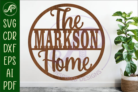 The Family Home name wall art sign, SVG personalized SVG APInspireddesigns 