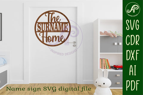 The Family Home name wall art sign, SVG personalized SVG APInspireddesigns 