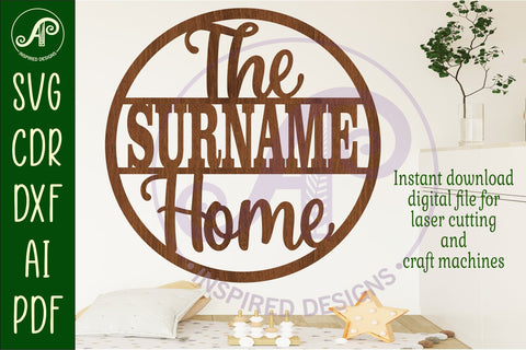 The Family Home name wall art sign, SVG personalized SVG APInspireddesigns 