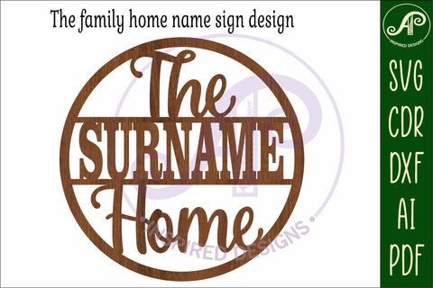 The Family Home name wall art sign, SVG personalized SVG APInspireddesigns 