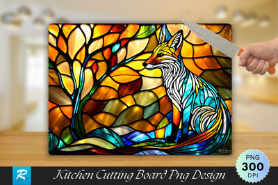 The fox Stained Cutting Board Sublimation Regulrcrative 