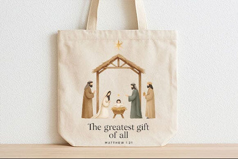 The Greatest Gift of All PNG Christian Nativity Christmas Design SVG BillahCrafts 