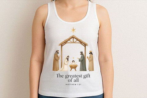 The Greatest Gift of All PNG Christian Nativity Christmas Design SVG BillahCrafts 
