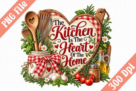 The Kitchen Is the Heart PNG Sublimation Craftlabsvg24 
